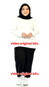 𝐁𝐈𝐈𝐔 Baju Kaos Inner Manset Wanita Big Size Jumbo Lengan Panjang Bahan Adem