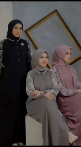 ARNELLA DRESS By Nadheera luxury gamis dress muslim wanita rayon premium busui wudhu friendly fashion muslimah modern kekinian terbaru