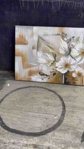 Lukisan dinding kamar bunga aesthetic modern art plus frame FUTURE ART PAINTING