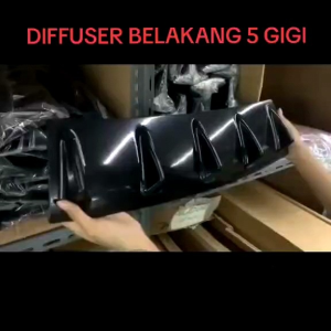 Diffuser Mobil Universal 5 Taring Difuser Bumper Bahan Plastik ABS Tebal 53.3 x 15.2cm BB