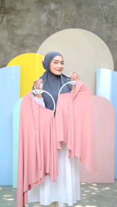 Hijab Bergo Tali Alenna / French Khimar Non Cadar Tali Alenna Non Niqob Syari Size M - L