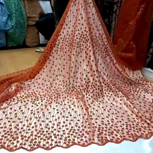 Bahan Kain Tile Bordir Salur Olower Mewah. olower modern.