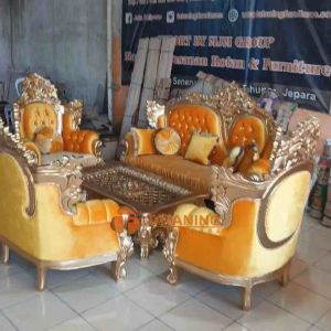 SOFA TAMU BUNGA SERIBU KAYU JATI FINISHING MEWAH KURSI MEJA KOPI UKIR ORIGINAL SUPER SULTAN MURAH DEKORASI RUANG INTERIOR TATANING FURNITURES JEPARA