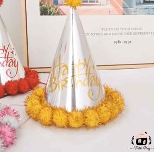 [Petite Houz] Party Hats Happy Birthday Decoration Shine Paper Cone Cap Hat Kids Children Adult Hari Jadi Kanak Topi