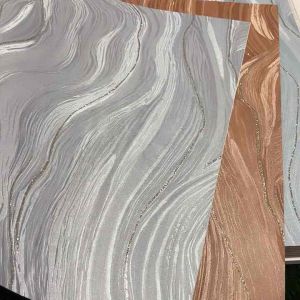 Wallpaper Dinding Marmer Wave Glitter Coklat Cream Silver Ulir Metalik Abstrak Elegan