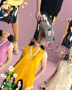 PLUS SIZE M-2XL FELICITY SLEEVELESS CASUAL WOMEN DRESS / WITH SIDE SLIT AND POCKET BARK FABRIC