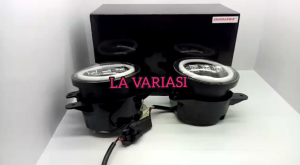 Lampu LED Foglamp X3 Mobil Universal Bulat 35inch Lampu LED Foglamp Jeep Rubicon 3 Lensa Daimeker Mini Fles Angel Ukuran 35inch