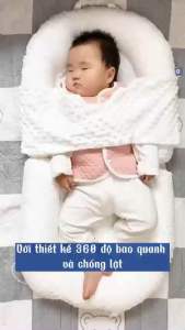 Đệm nhung hạt massa cao cấp cho bé 0-30 tháng đệm ngủ chung giường cho bé sơ sinh nhộng chũn chống giật mình cho bé