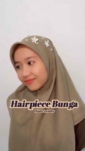 Irene Lily Pearl Crystal Headpiece Hijab Friendly Hairpiece Hiasan Mahkota Rambut Bunga Lily Kristal Mutiara Pesta