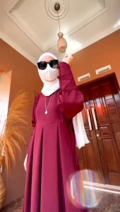 Dress Cringkle Yasmin/Gamis Cringkle Polos/DRESS Simple