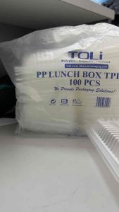 Toli Disposable PP Lunch Box Kecik TPI-100 TPI100 Kotak Nasi (auto lock)-100pcs