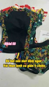 Đồ bơi nữ tay ngắn quần đùi kín đáo có bigsize đi bơi đi biển Áo tắm Bikini SG