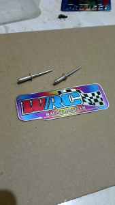 Emblem knalpot motor pelangi WRC free paku rivet