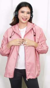 OCTOVIC - Jaket WINDBREAKER parasut wanita POLOS basic Hoodie oLAHRAGA Berlari sauna suit gym jogging senam fytnes bersepda SPORTS