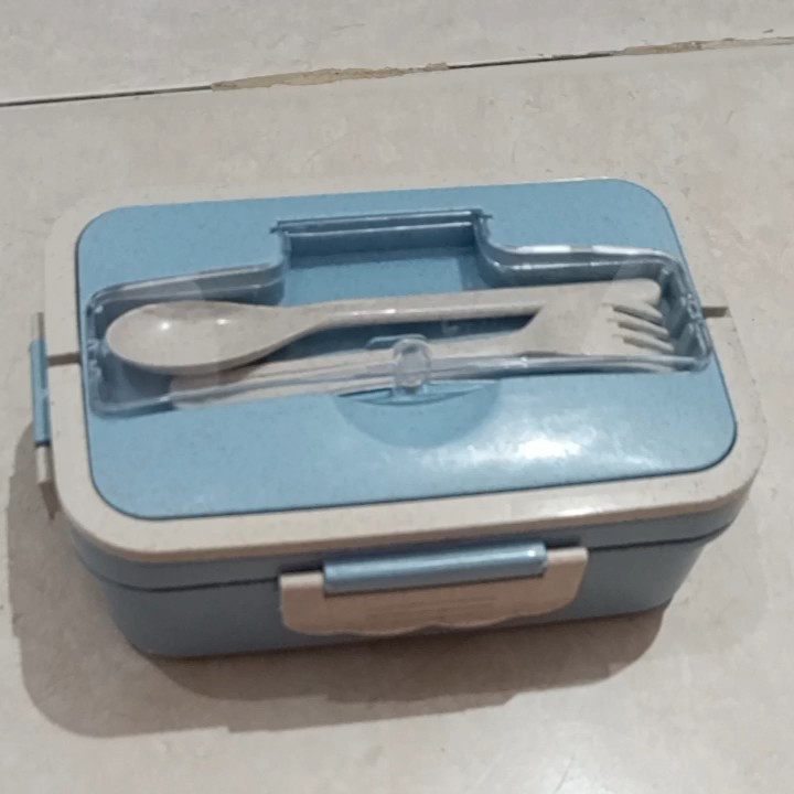 1 Kotak Lunch Box Set Garpu & Sendok/Tempat Makan Anak Dan Dewasa/Tempat bekal