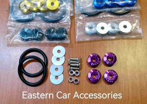 JDM Car Bumper Quick Release Fastener Screw Kit Aluminium Rubber O-Ring Clip Lock