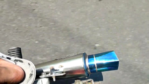 KNALPOT DPJ SEGI 6 CORONG BLUE SUARA NGKER SARINGAN SETENGAH DIAMETER 50 MM