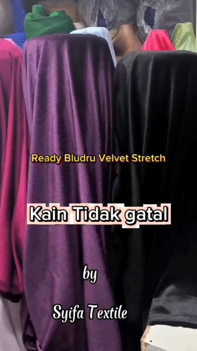 ✅ Kain Bludru Meteran Polos / Kain Bludru (harga 0,5m) / Kain Beludru / Bludru Velvet Stretch Premium Meteran