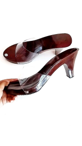 SANDAL HEELS WANITA MIKA BENING 7 CM / SANDAL KELOM GEULIS HEELS / SANDAL HEELS KACA / SANDAL WANITA HEELS