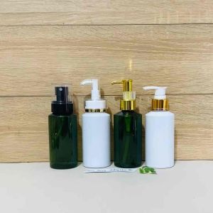 Chai lọ nhựa 150ml màu Xanh/Sứ Vai Xéo -Vòi nhấn cao cấp đủ loại/Đen-Trắng-Khóa Vàng-Nắp Bật