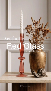 Ruby Glow Candleholder - Modern Aesthetic Candleholder