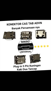 New Charging Connector Konektor Cas Con Tc Advan Tab E1C T1j T1l E1b S7c 3g 5 Pin kaki 2 Tancap Ori
