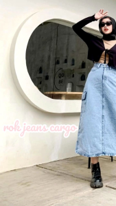 Rok Jeans Cargo & Rok Cargo Kekinian Highwaist: Desain Modern untuk Pengendara Motor