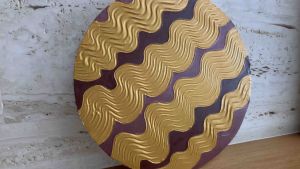 Gold and Brown Waves 3d Textured Wall Art Handmade Textured Art Canvas Gift Textured Painting Home Decor Wall Decor Canvas Wall Art Acrylic Painting Texture art with Gold Handmade Colourful Vibrant Wall Art Birthday Gift Anniversary Gift