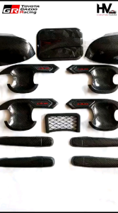 Paket Hemat Toyota Calya 2016 2024 Cover Handle Outer Pintu Tank Cover Dan Cover Spion Carbon