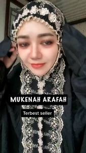 Mukena Mewah Cantik Terkini Mukenah Dewasa Katun Premium Arofah Hitam Terbaru Kekinian Jumbo Elegan