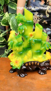 Large Bamboo Jade Figurine Money Catcher Money Magnet Wealth Activator Blessed Cleansed Figurine