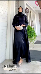 Dress Muslim Pesta Nalani Bahan Cradenza LD 100cm PJ 138cm ( Bisa COD )