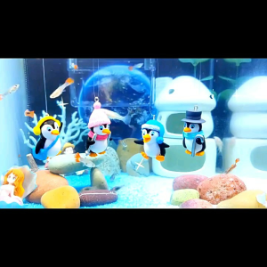 Hiasan aquarium ornamen Penguin dekorasi akuarium