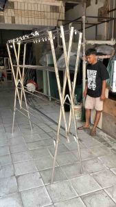 Jemuran Baju Pakaian Rak Gantung Bahan Stainless Jumbo Kuat Kokoh dan Awet Tahan Lama