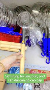 Vợt trụng hủ tiếu cán dài Vợt trụng bún phở cán dài cán gỗ chống nóng tiện lợi an toàn - gia dụng NARI