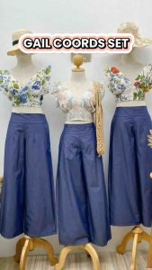 RJP Gail Coords Terno Outfit for Women - OOTD Backless Top & Wide Leg Pants Coordinates for Woman