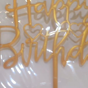 Topper Kue Ulang Tahun Warna Emas Dove/ Topper Happy Birthday Medium