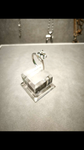 Nhẫn bạc Ý cao cấp xi kim 1 hột 7.0li kim cương nhân tạo Nhật ni nhỏ 10.5