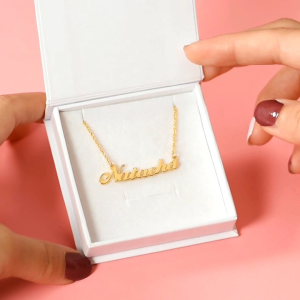 Kalung nama anak Best seller - Titanium stainless & 18k Gold - monel silver & Gold Satu hari jadi