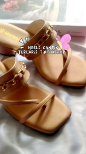 Sandal Heels Wanita Terbaru Sandal Heels Kekinian Alas Full Busa Hak 5 Cm Murah