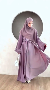 YHF - Humaira Abaya S M L XL XXL - Gamis Wanita Model Cardigan Menyatu Bahan Crinkle Airflow