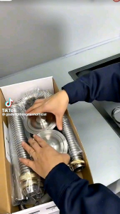 Bộ xi phông chậu rửa chén bát hai hố chất liệu inox SUS304 ( Full hộp ) và bộ xi phông thường 2 hố 110mm và 140mm