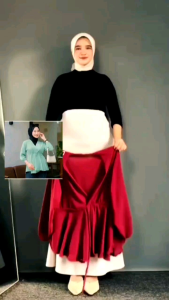 IXORA Top Blouse Atasan Wanita Jumbo Lengan Panjang Crinkle Premium Kekinian Terlaris / Atasan Style Korea Model Tali Serut Terbaru