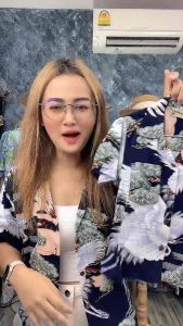 เสื้อฮาวายญี่ปุ่น เสื้อครอบครัว เสื้อเชิ้ตวินเทจ ภูเขา+นกกระเรียน กรม เสื้อฮาวาย สหรัฐอเมริกา