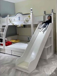 LXFSF 5506 Nordic Style E1 Solid Wood & HDF material Heat Moisture &  Scratch-poof Luxury Modern  BUNK BED.NEW ARRIVAL!! We display this model by the end of January 2024 appreciate walk in for the viewing!! ask us for location