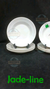 จาน​กลม​ลึก​ 8​นิ้ว 9​นิ้ว​ เมลามีน​แท้​ยี่ห้อ​Jadeline​ สี​ครีม​