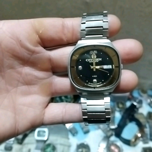 Đồng hồ Citizen 4 hạt mỏ neo mặt đen bao công 2 lòng zin 21 jewels