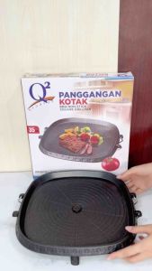 Grill Pan Panggangan BBQ anti Lengket Q2 8135 Panggangan Kotak 35cm Yakiniku Bulgogi Pan Wajan