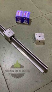 Thanh ray trượt tròn nhôm mạ crom chống rỉ( Combo 1 thanh ray trượt ø20 dài 1m và 2 con trượt)
