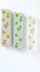 Bhutdee กล่องช้อนส้อม ลายกีวี น่ารัก น้ำหนักเบา พกพาสะดวก BPA Free ปลอดภัยต่อเด็ก 2สีให้เลือก ขนาด6x21cm พร้อมส่ง🇹🇭